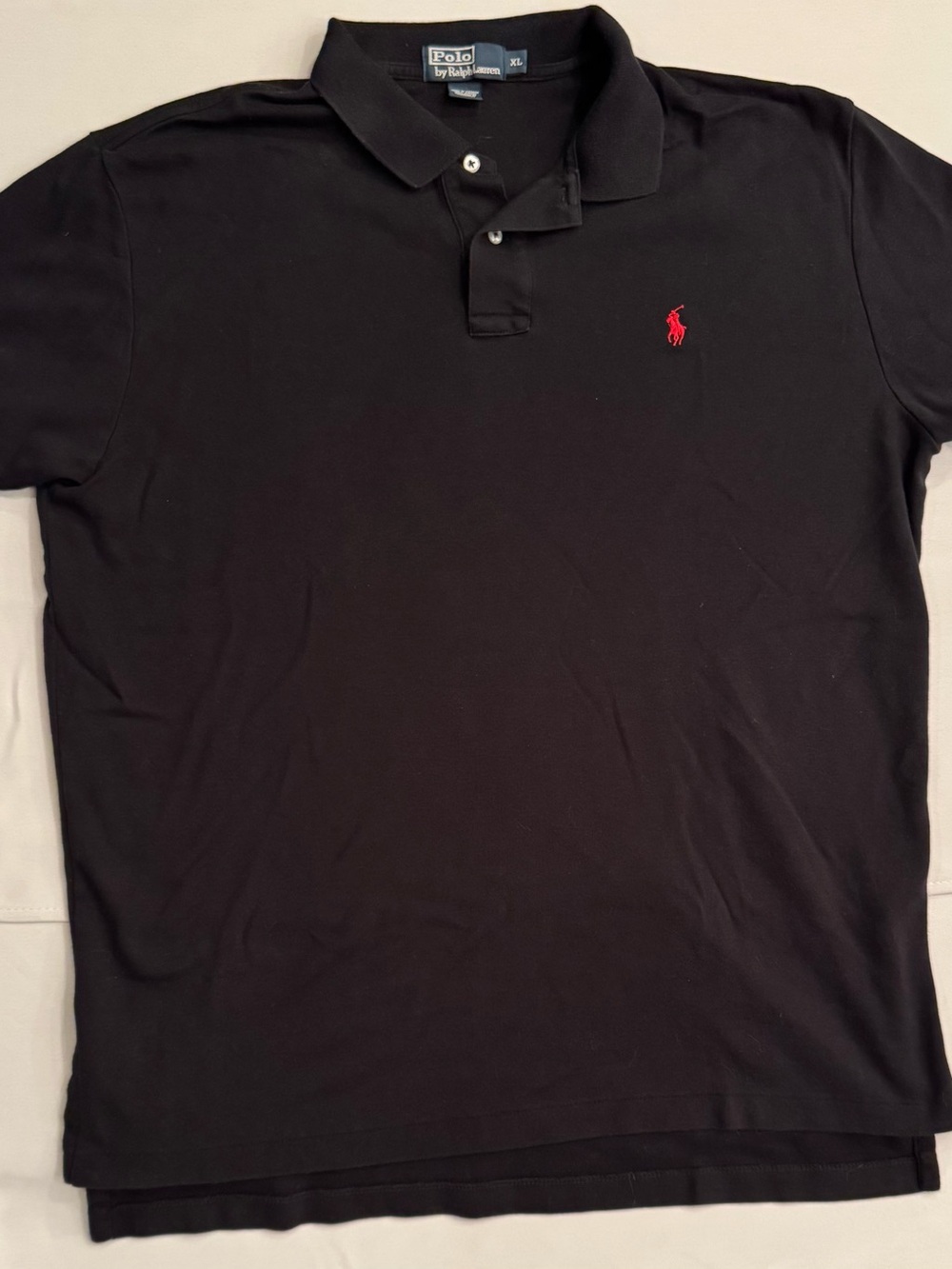 Ralph Lauren Black Polo with Red Pony Embroidery